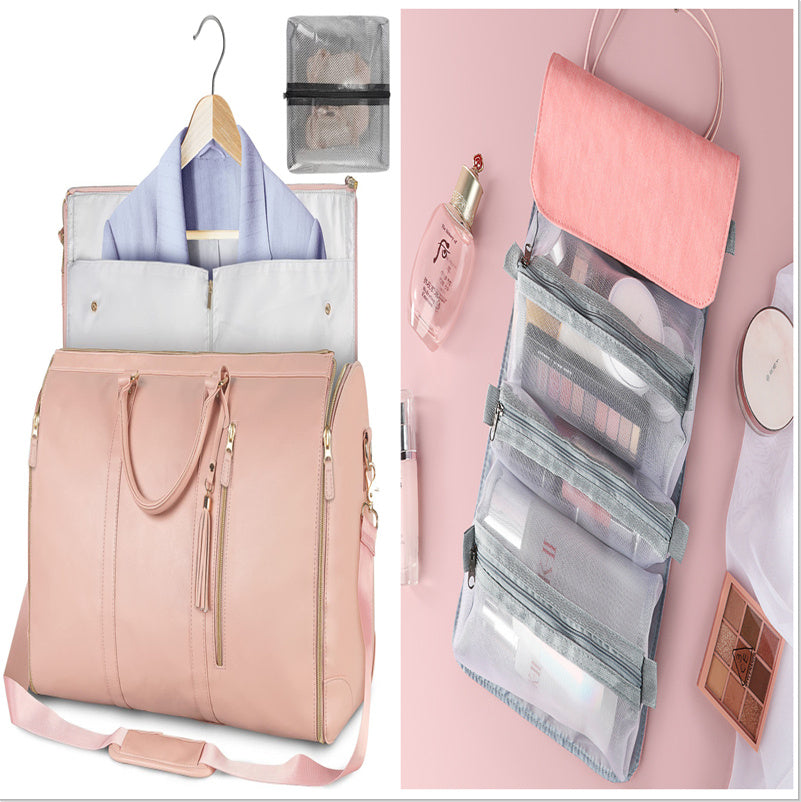Large Capacity Travel Duffle Bag Women's Handbag Folding Suit Bag Waterproof Clothes Totes - Life's Fun Treasures