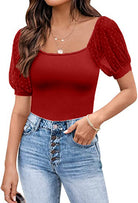 Fashionable See-through Slim Patchwork Short Sleeve - Life's Fun Treasures
