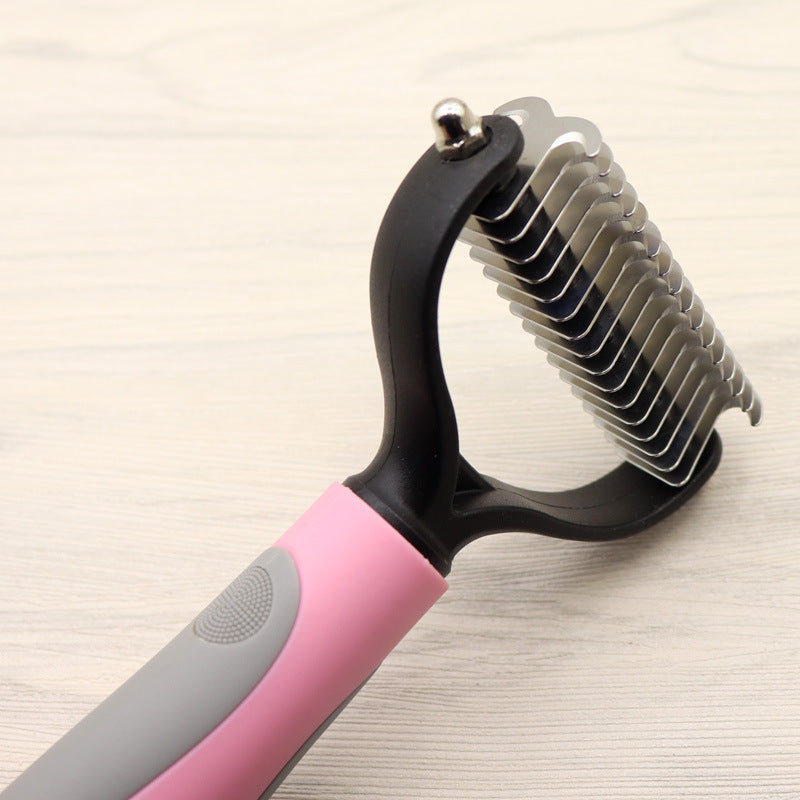 Pet Long-haired Dogknot Comb Double-sided Blade Dog - Life's Fun Treasures