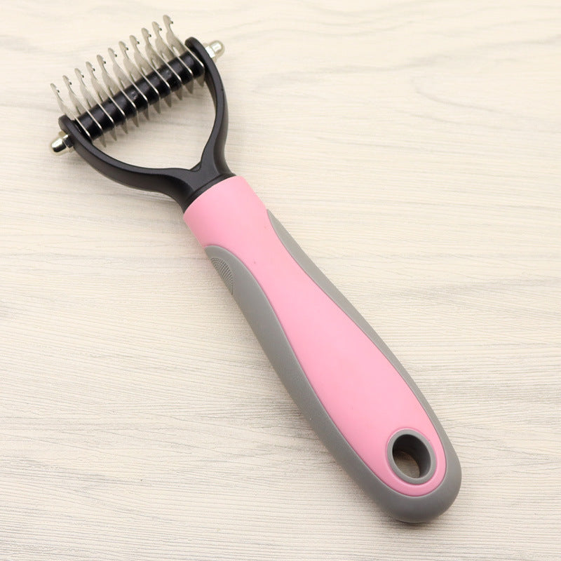 Pet Long-haired Dogknot Comb Double-sided Blade Dog - Life's Fun Treasures