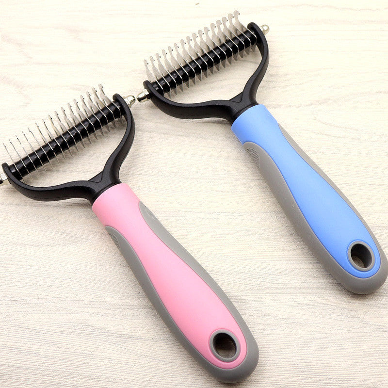 Pet Long-haired Dogknot Comb Double-sided Blade Dog - Life's Fun Treasures