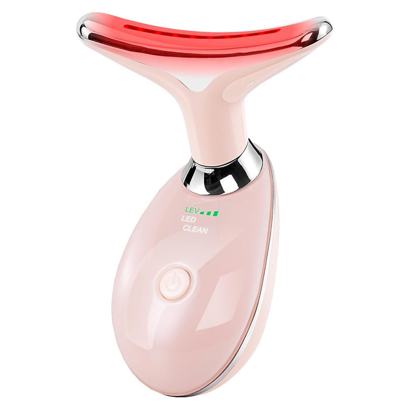Neck Face Beauty Device Colorful LED Photon Therapy Skin Tighten Reduce Double Chin Anti Wrinkle Remove Lifting Massager - Life's Fun Treasures