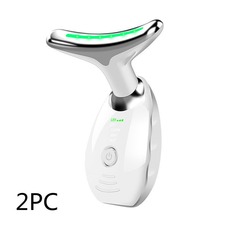 Neck Face Beauty Device Colorful LED Photon Therapy Skin Tighten Reduce Double Chin Anti Wrinkle Remove Lifting Massager - Life's Fun Treasures