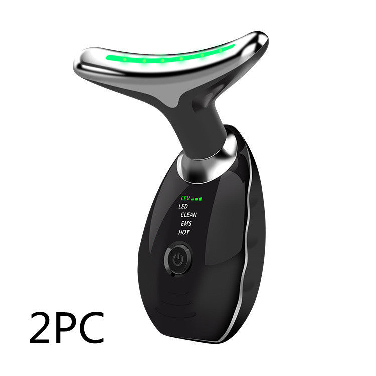 Neck Face Beauty Device Colorful LED Photon Therapy Skin Tighten Reduce Double Chin Anti Wrinkle Remove Lifting Massager - Life's Fun Treasures