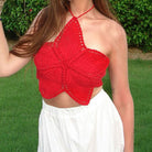 Halter Lace-up Flower Top Sweet And Spicy Young - Life's Fun Treasures