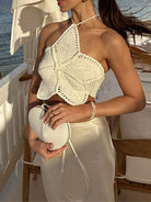 Halter Lace-up Flower Top Sweet And Spicy Young - Life's Fun Treasures