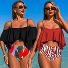 Bikini Nylon Large Lotus Leaf Split Swimsuit - Life's Fun Treasures