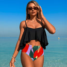 Bikini Nylon Large Lotus Leaf Split Swimsuit - Life's Fun Treasures