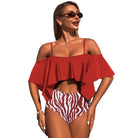 Bikini Nylon Large Lotus Leaf Split Swimsuit - Life's Fun Treasures