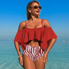 Bikini Nylon Large Lotus Leaf Split Swimsuit - Life's Fun Treasures