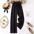 Women's Solid Color Belt Casual Pants - Life's Fun Treasures