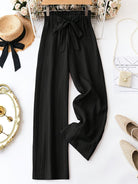 Women's Solid Color Belt Casual Pants - Life's Fun Treasures