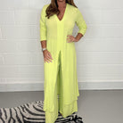 Women's Fashion Simple Solid Color Long Top Long Pants Set - Life's Fun Treasures