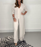 Women's Fashion Simple Solid Color Long Top Long Pants Set - Life's Fun Treasures
