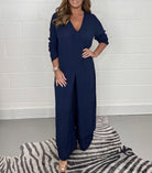 Women's Fashion Simple Solid Color Long Top Long Pants Set - Life's Fun Treasures