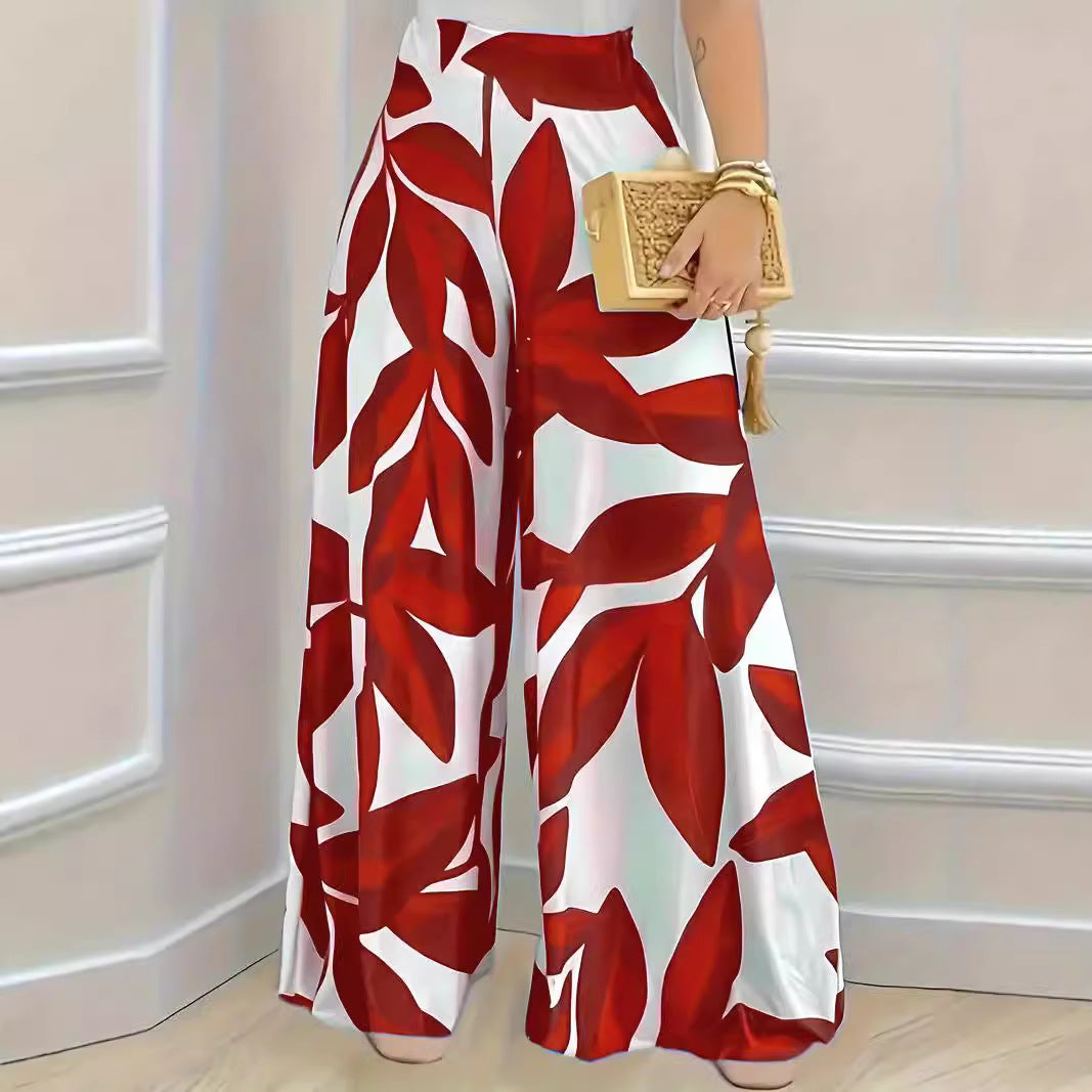 Printed High Waist Fashion Comfortable Wide-leg Pants - Life's Fun Treasures