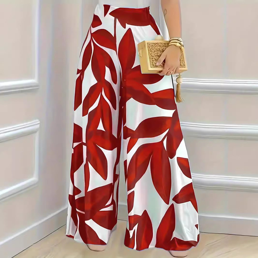 Printed High Waist Fashion Comfortable Wide-leg Pants - Life's Fun Treasures