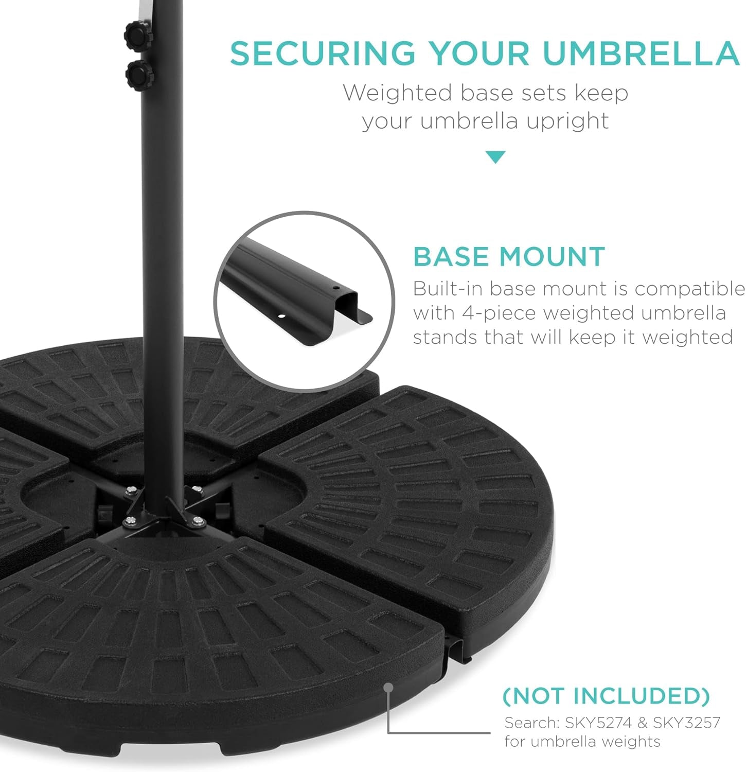 10Ft Solar LED Offset Hanging Market Patio Umbrella for Backyard, - Life's Fun Treasures