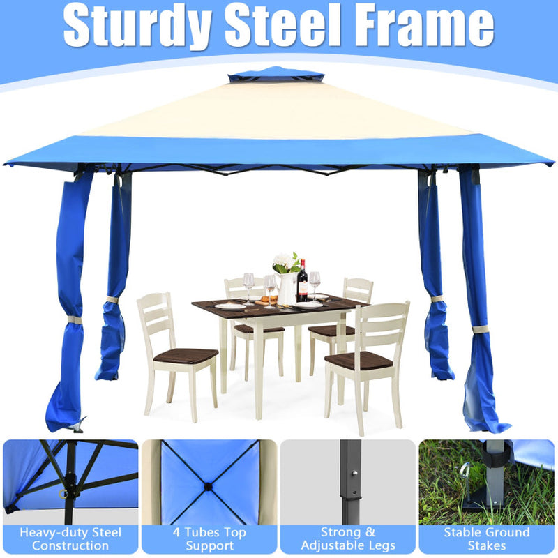 13 X 13 Feet Pop up Gazebo Tent with Carry Bag for Patio Garden - Life's Fun Treasures