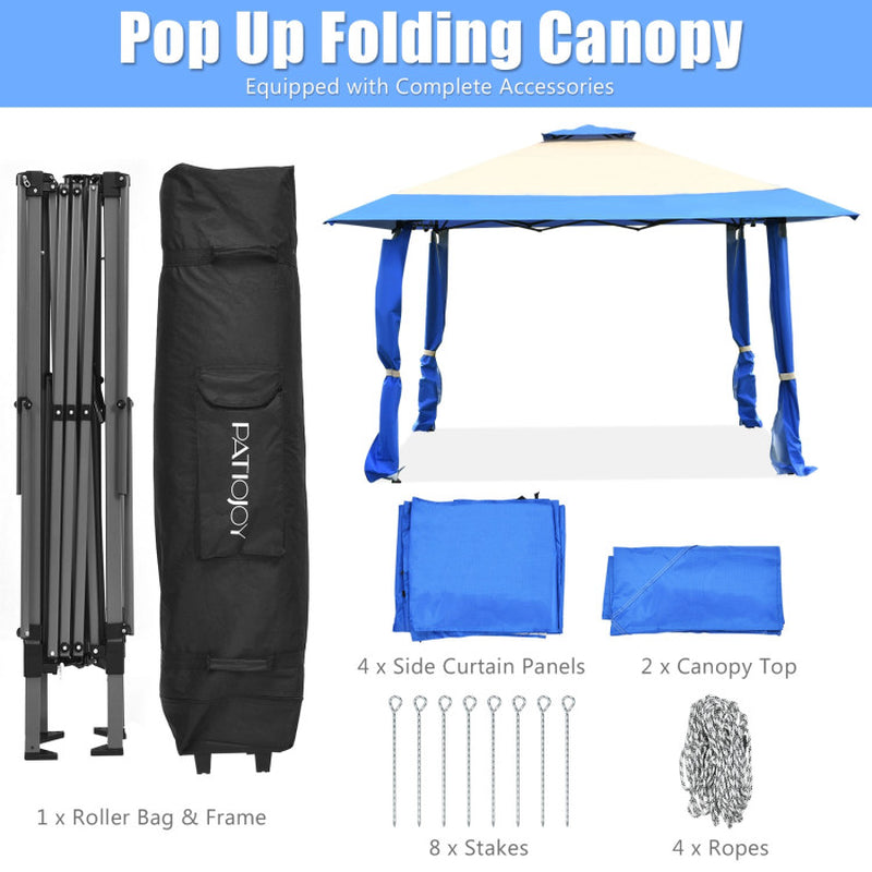 13 X 13 Feet Pop up Gazebo Tent with Carry Bag for Patio Garden - Life's Fun Treasures