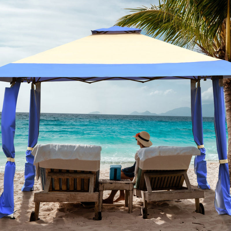 13 X 13 Feet Pop up Gazebo Tent with Carry Bag for Patio Garden - Life's Fun Treasures