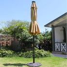 9' Solar LED Lighted Patio Umbrella with 8 Ribs/Tilt Adjustment and - Life's Fun Treasures