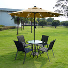 9' Solar LED Lighted Patio Umbrella with 8 Ribs/Tilt Adjustment and - Life's Fun Treasures