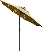9' Solar LED Lighted Patio Umbrella with 8 Ribs/Tilt Adjustment and - Life's Fun Treasures
