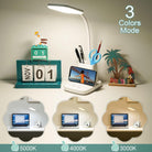 Upgraded LED Desk Lamp with Wireless Charger, White Small Desk Light - Life's Fun Treasures