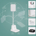 Upgraded LED Desk Lamp with Wireless Charger, White Small Desk Light - Life's Fun Treasures