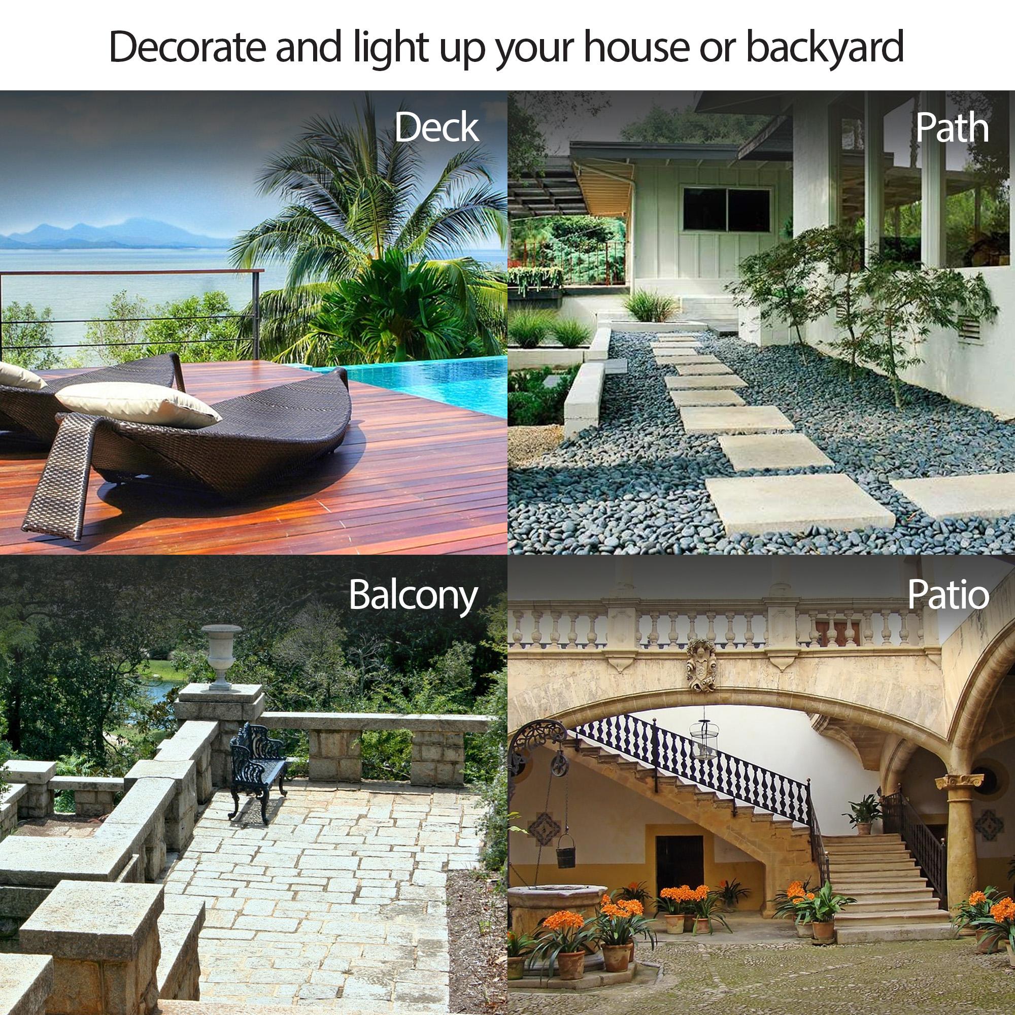 Solar LED Bright Deck Lights 4 Pcs Outdoor Garden Patio Railing Decks - Life's Fun Treasures