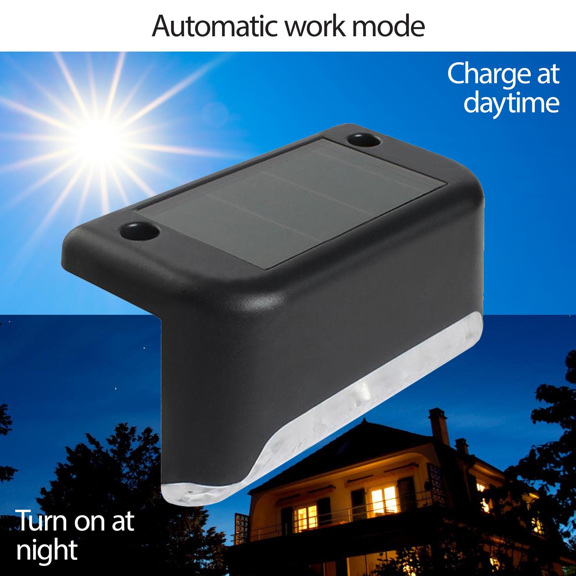 Solar LED Bright Deck Lights 4 Pcs Outdoor Garden Patio Railing Decks - Life's Fun Treasures