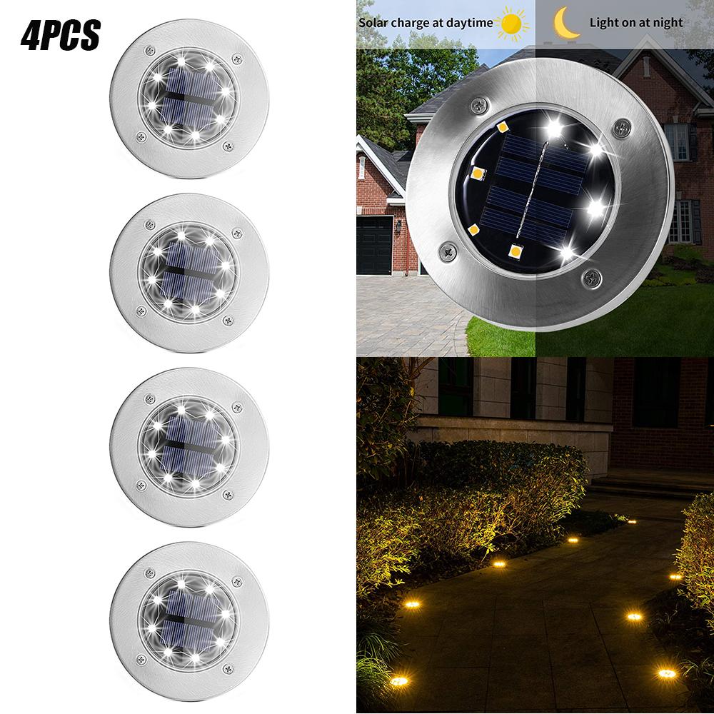 4/8 LEDs Solar Powered Buried Light Outdoor Pathway Garden Decking - Life's Fun Treasures