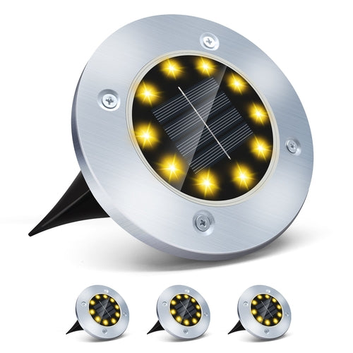 4/8 LEDs Solar Powered Buried Light Outdoor Pathway Garden Decking - Life's Fun Treasures