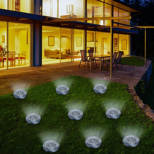 4/8 LEDs Solar Powered Buried Light Outdoor Pathway Garden Decking - Life's Fun Treasures