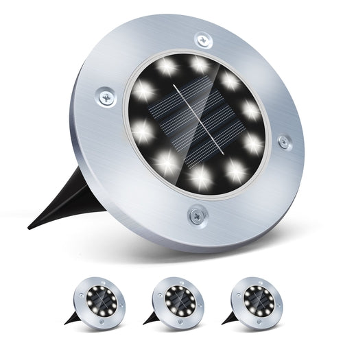 4/8 LEDs Solar Powered Buried Light Outdoor Pathway Garden Decking - Life's Fun Treasures