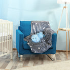 Glow in the Dark Blanket & Pillow Set-Gray & Blue - Life's Fun Treasures