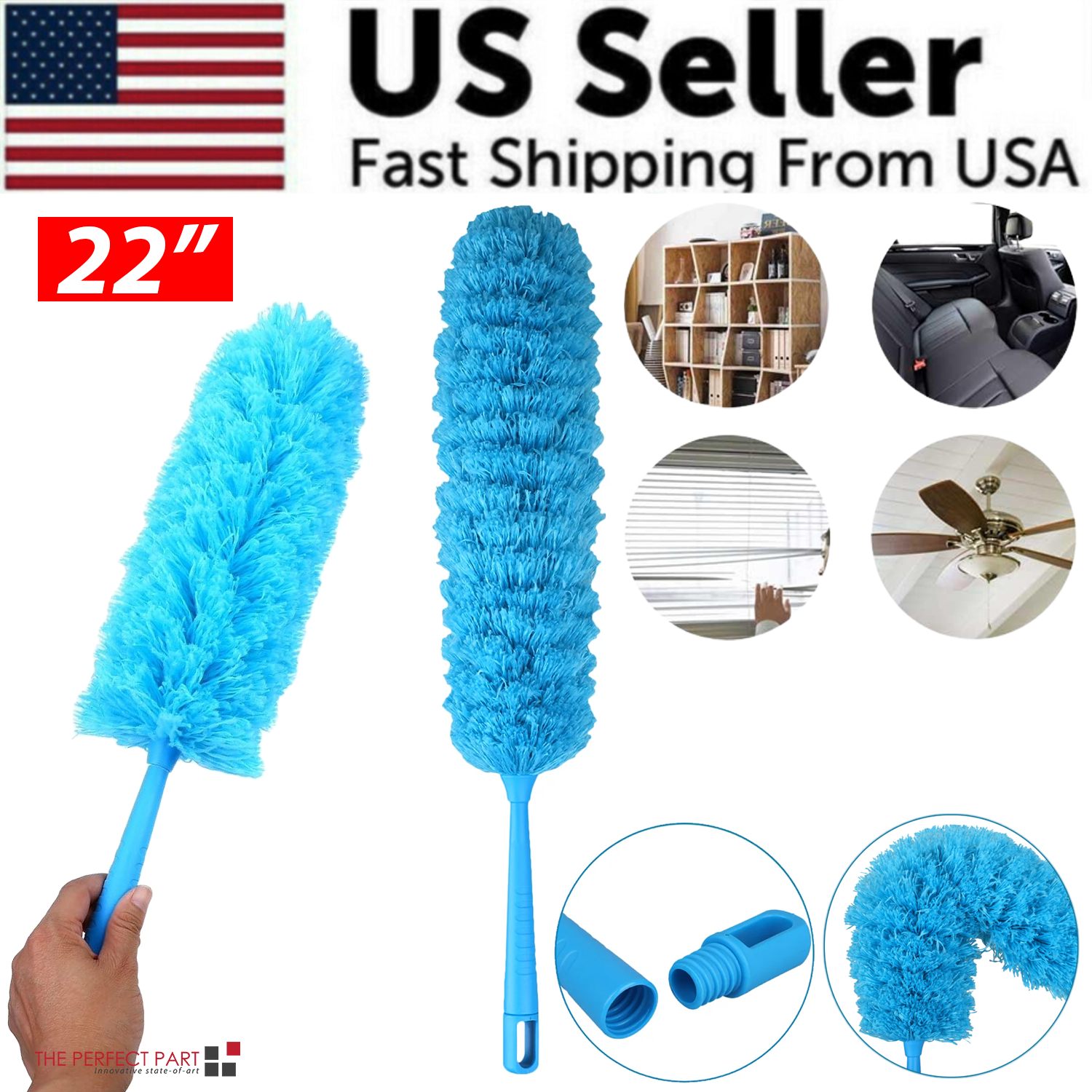 Microfiber Duster Cleaning Brush Dust Cleaner Bendable Handle Soft - Life's Fun Treasures