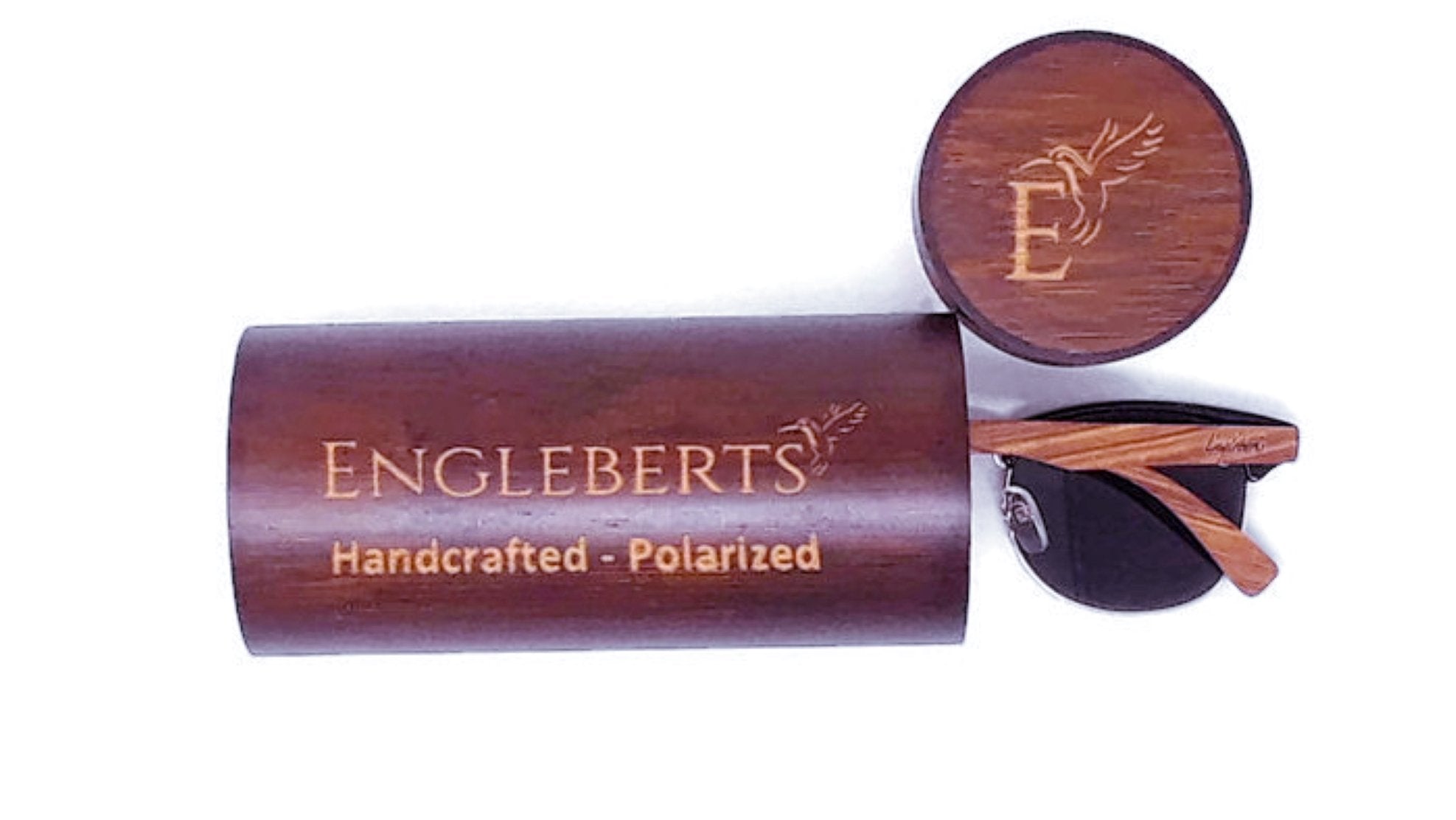 Real Walnut Wood Club Style Sunglasses With Bamboo Case, Polarized - Life's Fun Treasures