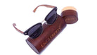Real Walnut Wood Club Style Sunglasses With Bamboo Case, Polarized - Life's Fun Treasures