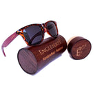 Red Bamboo Tortoise Framed Sunglasses With Wood Case, Artisan Engraved - Life's Fun Treasures