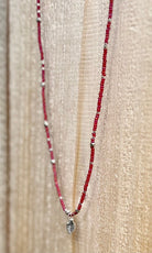 Magenta Seed Bead Boho Necklace with Silver Leaf Charm - Life's Fun Treasures
