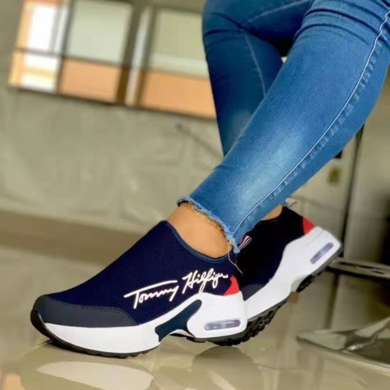 Flat Women Shoes Casual Breathable Wedges Ladies Walking Sneakers - Life's Fun Treasures
