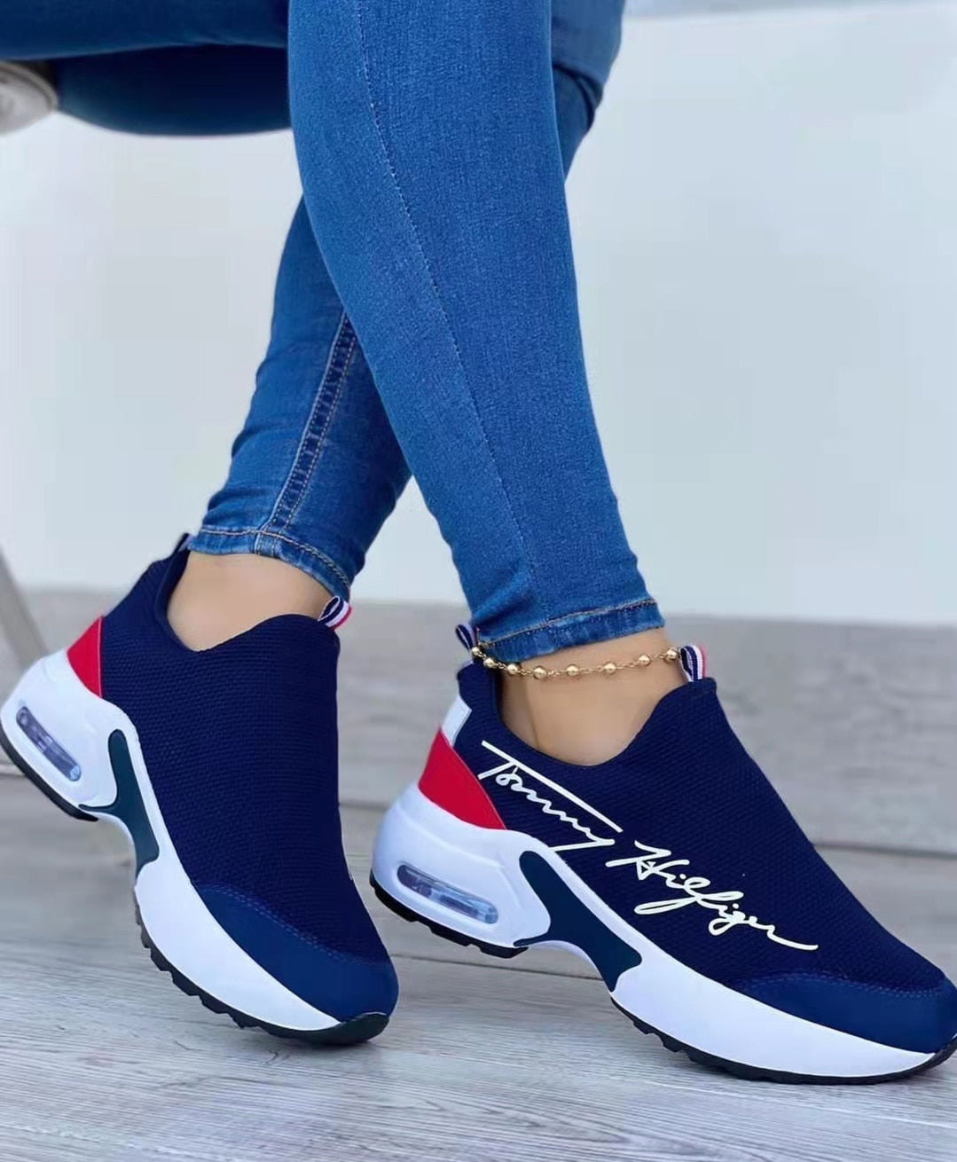Flat Women Shoes Casual Breathable Wedges Ladies Walking Sneakers - Life's Fun Treasures