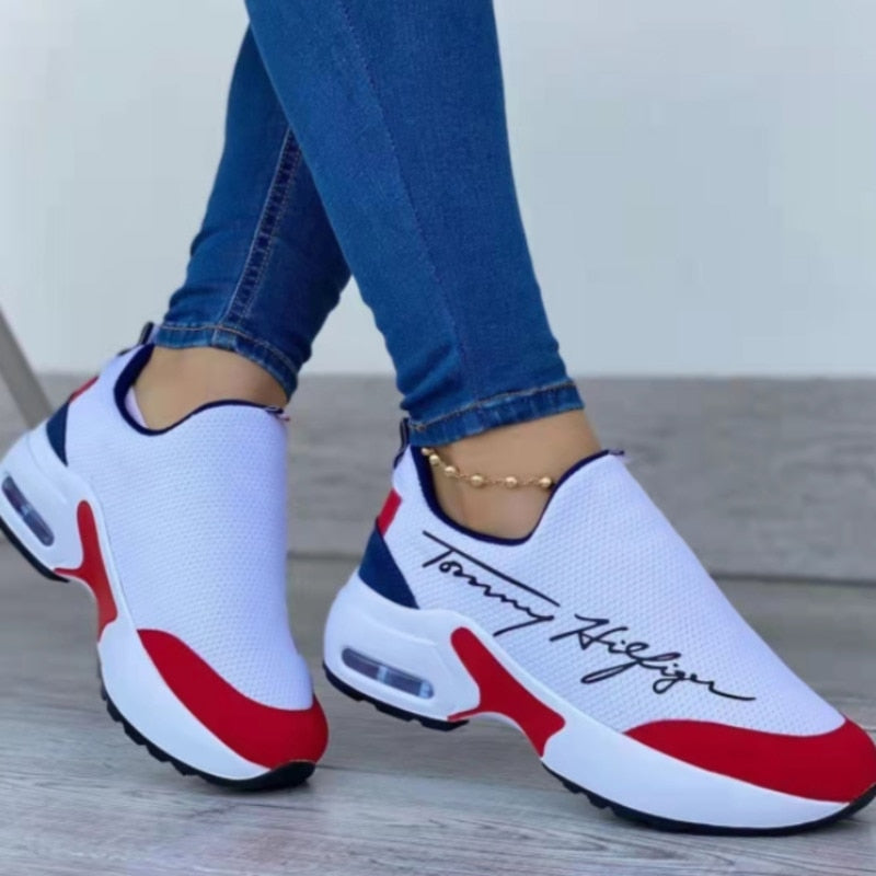Flat Women Shoes Casual Breathable Wedges Ladies Walking Sneakers - Life's Fun Treasures