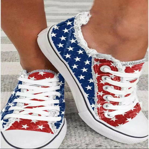 Flat Sneakers Shoes Round Toe Casual Canvas Shoes - Life's Fun Treasures