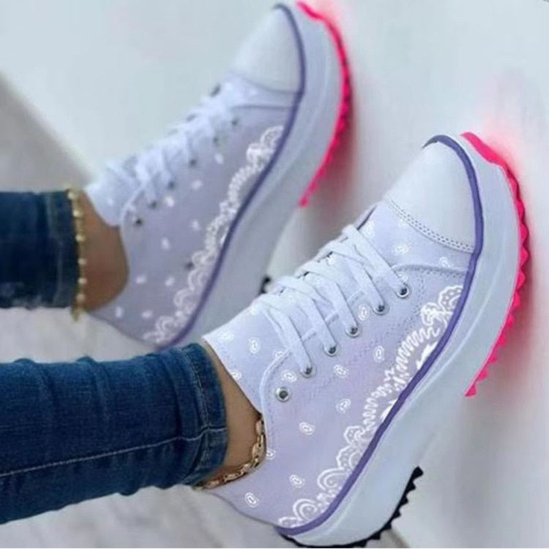 2022 Pattern Canvas Women Sneakers Casual Sport Shoes - Life's Fun Treasures