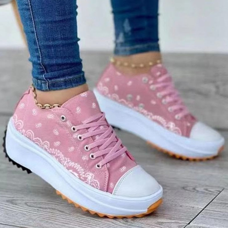 2022 Pattern Canvas Women Sneakers Casual Sport Shoes - Life's Fun Treasures