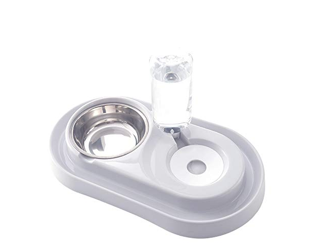 Stainless Steel Pet Bowls with Automatic Water Bottle - Life's Fun Treasures
