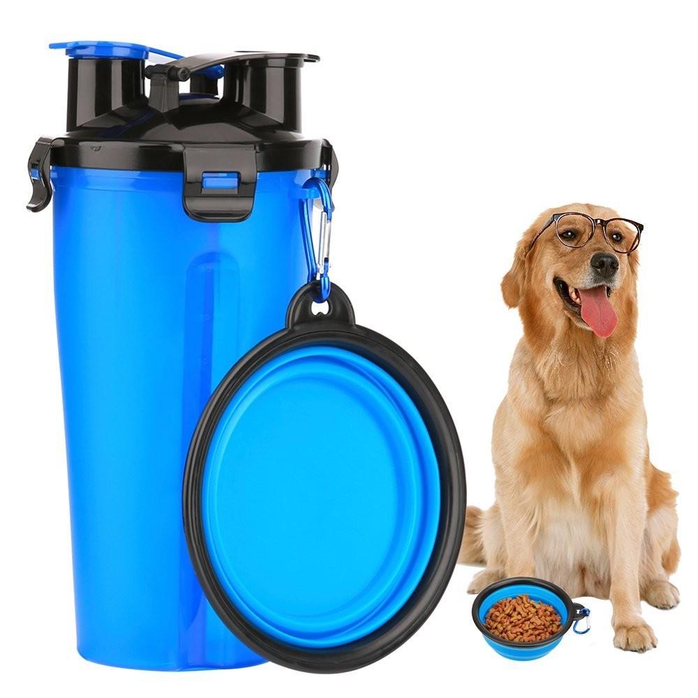2 in 1 Dog Drinking Water Bottle with Bowls - Life's Fun Treasures